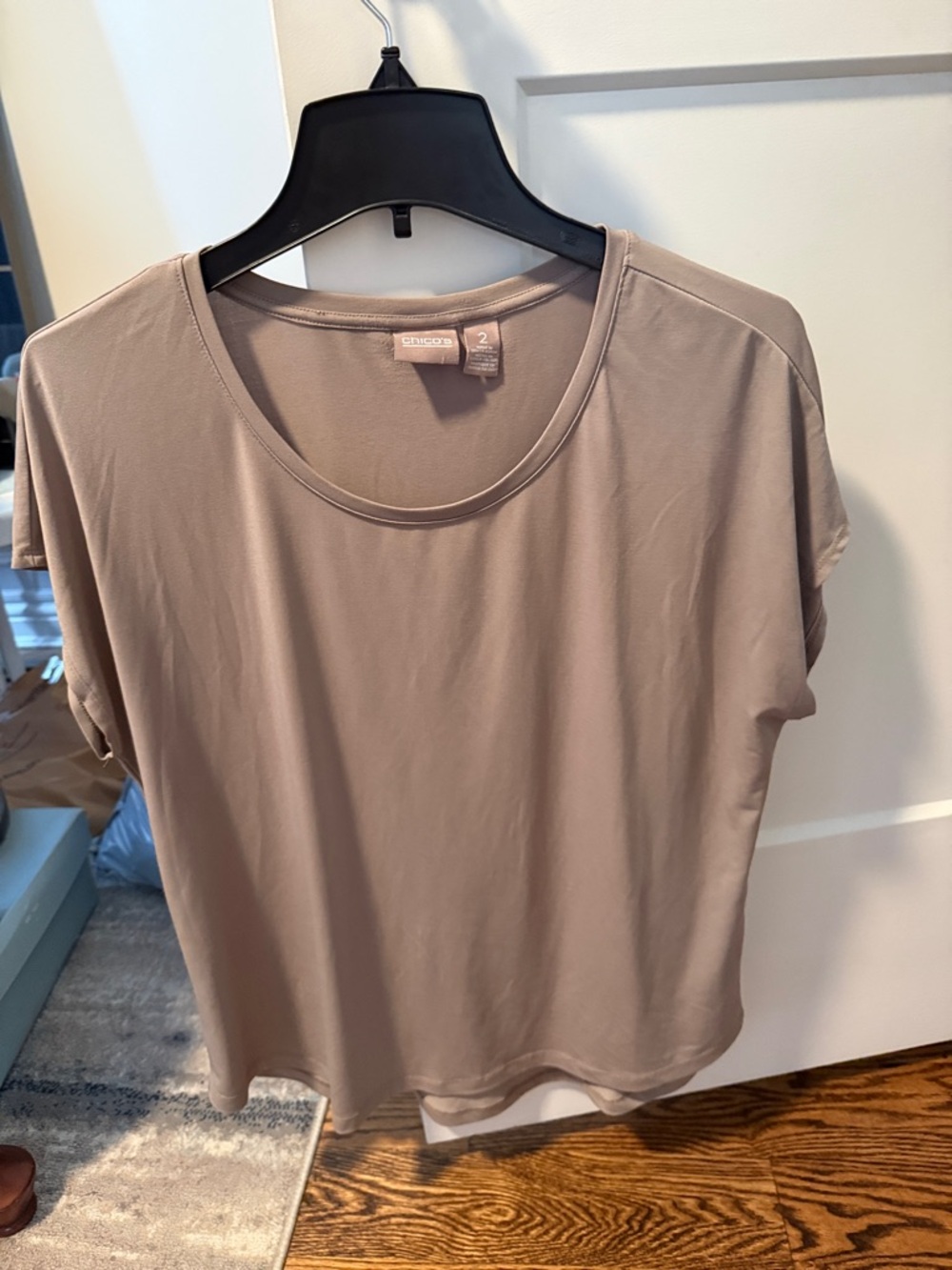 Chico's Mauve-Taupe Short Sleeve Crewneck Tee